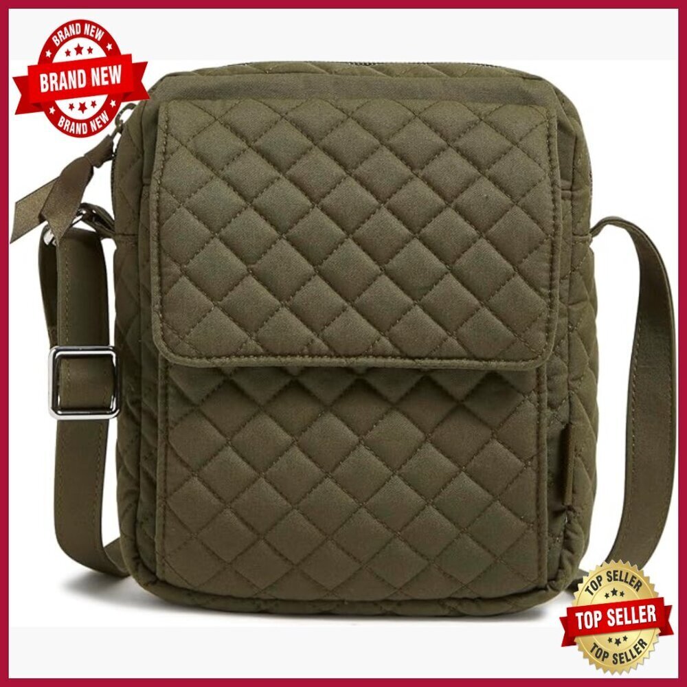 Quilted Cotton Small Crossbody Purse with RFID Protection & Adjustable Strap
